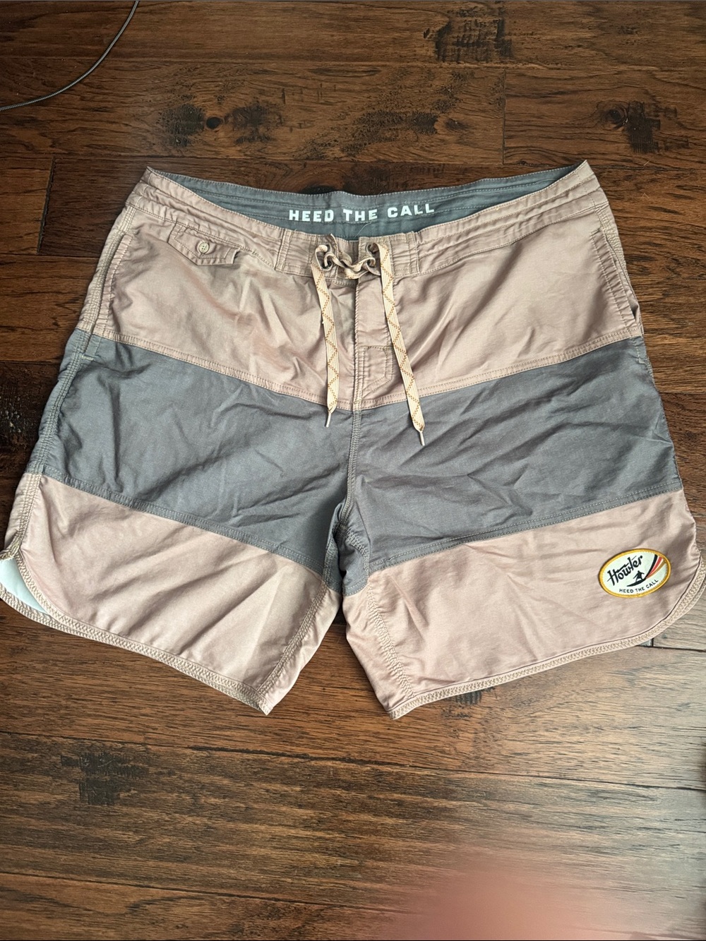 Howler Brothers Tan and Gray Colorblock Men’s Board Shorts